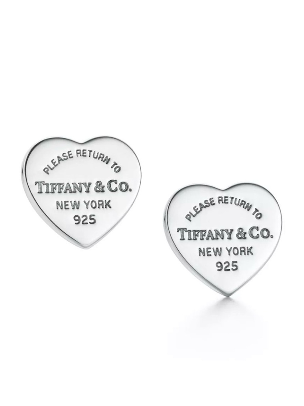 Tiffany & Co. Sterling Silver Heart Tag Earrings - Silver